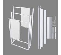 Nordara White-3 Tier Towel Rail Stand Rack Storage Bathroom in White Nordara White