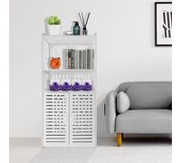 Nordara White 4-Tier PVC Freestanding Bathroom Storage Cabinet Nordara White