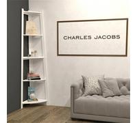 Nordara White Corner Ladder Shelf Bookcase Nordara White