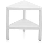 Nordara White Corner Shelf Table Bedroom Black 2-Tier | Size: 0.6m2 Nordara White 0.6m2
