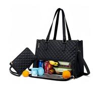 Nordara Women's Black 2-in-1 Insulated Lunch Tote Bag Large Work Bag Nordara Black