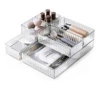 Nordara Women's Makeup Storage Organizer with Dividers Cosmetic Desk Storage Drawer in White Nordara White