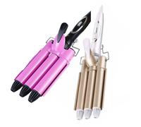 Nordara Women's Pink 3 Barrel Hair Waver Curler Mermaid Curling Wand Beach Waves Ceramic in Purple | Size: 440g