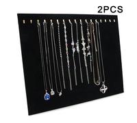 Nordara Women's Set of 2 Black Velvet Necklace Display Stand for Jewelry Showcase Nordara Black