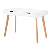 Nordara Wooden Computer Desk Dressing Table Home Office Study With Drawers in White Nordara White