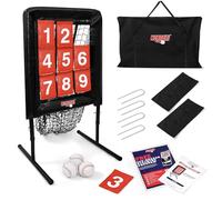 Nordari 9 Hole Pitching Net with Strike Zone Target, Adjustable Baseball & Softball Pitching Net, 9 Pocket Pitching Target Trainer, Portable Baseball Practice Net for Batting & Pitch Training