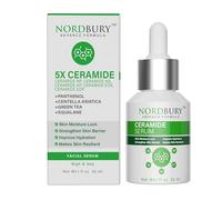 NORDBURY Ceramide Serum, 5X Ceramide with Panthenol Centella Aisatica Green Tea & Squalane, Skin Moisture Lock Strengthen Skin Barrier Improve Skin Hydration & Resilience Day and Night