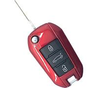 Nordecco - Gloss Key Case Fits For Vauxhall Crossland X Grand X Corsa F Vivaro, CITROEN C3 Shine PURETECH Berlingo, 3 Button Key Flip (Red)
