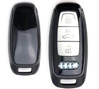 Nordecco Metallic Gloss Abs Hard Plastic Shell Case Cover For Audi Keyless Smart Key Fob Compatible With New 2019 Audi A4 A6L A7 A8 A8L E-tron GT Q8 C8 2019 2020 (Black)