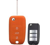 Nordecco Silicone Key Case Cover Fits MG ZS MG3 HS GS GT MG5 MG7 - 3 Button Key Flip Remote (Orange)