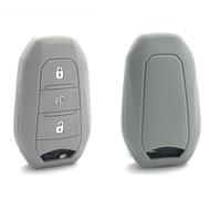 Nordecco Silicone Key Case Fits For Peugeot 208 2008 SUV 4/5dr e2008 EV 308 508 3008 5008 Citroen C3 C4 Grand Picasso DS3 DS5 DS6 DS7 Crossback X74 Keyless Remote Headlights Button (Grey)