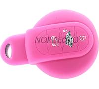 Nordecco Silicone Protective Case Cover Compatible With Key Fob Mini 2014 2015 2016 F56 Cooper S Clubman Paceman Countryman 3 Button Smart Remote (Hot Pink)