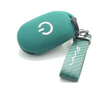 Nordecco - Silicone Protective Key Case compatible with Fiat Electric 500e 2022-2023 with Key Ring (Dark Mint Cover With Green Key Ring)