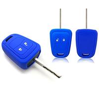 Nordecco Silicone Protective Key Cover Compatible With Vauxhall Opel Corsa E Astra J Insignia Adam Meriva Zafira 2 or 3 Button (Blue)