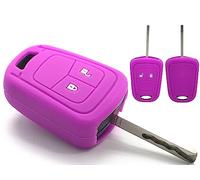 Nordecco Silicone Protective Key Cover Compatible With Vauxhall Opel Corsa E Astra J Insignia Adam Meriva Zafira 2 or 3 Button (Purple)