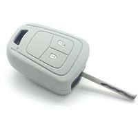 Nordecco Silicone Protective Key Cover Compatible With Vauxhall Opel Corsa E Astra J Insignia Adam Meriva Zafira 2 or 3 Button (Grey)