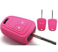 Nordecco Silicone Protective Key Cover Compatible With Vauxhall Opel Corsa E Astra J Insignia Adam Meriva Zafira 2 or 3 Button (Hot Pink)