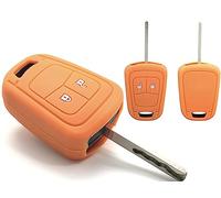 Nordecco Silicone Protective Key Cover Compatible With Vauxhall Opel Corsa E Astra J Insignia Adam Meriva Zafira 2 or 3 Button (Orange)