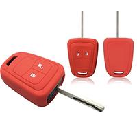 Nordecco Silicone Protective Key Cover Compatible With Vauxhall Opel Corsa E Astra J Insignia Adam Meriva Zafira 2 or 3 Button (Red)