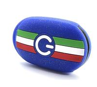 NORDECCO Silicone Star Glaze Glitter Italy Flag Key Fob Protective Cover Fits For Fiat 500e Electric 2022 and Above (Blue)