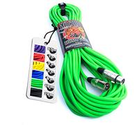 Nordell No Bull Music Gear Premium XLR Cable (Green, 20m): Achieve a Clearer Audio Signal with a Balanced Male to Female Microphone Lead, plus Cable Tie