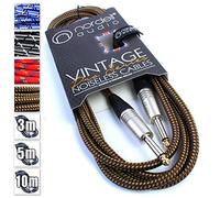 Nordell Premium Braided Guitar Cable: 3m / 10ft Mono 1/4 inch Jack Lead for Bass, Electric, Keyboard, Amp etc.