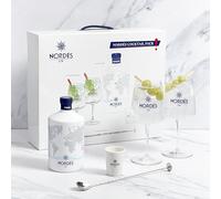 NORDÉS Premium Gin Cocktail Gift Set | Made from a Portion of Wine Alcohol & 6 Galician Botanicals. Fresh, Aromatic, Well-Balanced Flavour. 1x70cl, 40% with 2xGlasses, Jigger, Bar Spoon & Recipe Card