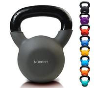 NORDFIT Cast Iron Kettlebell 4kg-20kg with Neoprene Coating - Home Gym Strength Training Weight