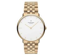 Nordgreen Native Scandinavian Silver Unisex Analog 36mm Watch with White Dial and 5-Link Strap