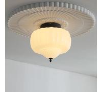Nordic 14" Schoolhouse Flush Mount Ceiling Light Milk Glass Mid Century Modern Lighting Fixture Coastal Vintage Close to Ceiling Lamp for Bedroom Kitchen Living Room Entryway Hallway Foyer