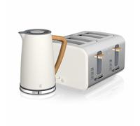 Nordic 4 Slice Toaster and Cordless Kettle Bundle in White
