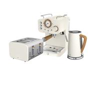 Nordic 4 Slice Toaster, Cordless Kettle and Coffee Machine Bundle in Green