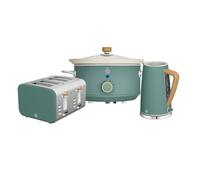 Nordic 4 Slice Toaster, Cordless Kettle and Slow Cooker Bundle in Green