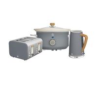 Nordic 4 Slice Toaster, Cordless Kettle and Slow Cooker Bundle in Grey