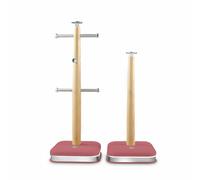 Nordic 6-Mug Tree & Kitchen Roll Holder Set Fuchsia Pink