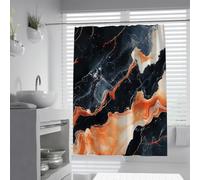 Nordic Abstract Fabric Long Shower Curtain Marble Texture Shower Curtains for Farmhouse Bathroom Decor Waterproof Polyester Quick Dry 200 x 220 cm