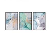 Nordic Abstract Landscape Poster Beautiful Pattern Watercolour Canvas Painting Wall Art Pictures for Living Bedroom Office Room Decoration-50 * 70cm-3PCS (No Frame)