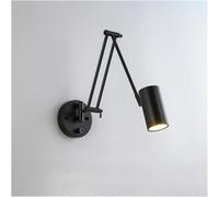 Nordic Adjustable LED Wall Sconce, Telescopic Folding Bedside Light for Bedroom, Living Room, Office & Study - 60cm/23.6inch Black Reading Lamp