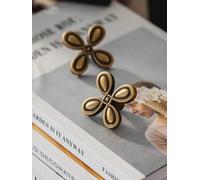 Nordic Antique Brass Cabinet Door Handle Creative Four-Leaf Clover Gold Drawer knob Kitchen cabinets Pull Dresser Bronze Handles(Bronze-41mm)