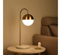 Nordic Art Deco Golden Body Table Metal Base Plate Minimalist Frosted Glass Led Desk Lamp for Study/Bed Room (Color : Black)