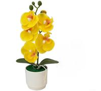 Nordic Artificial for orchid Potted Plant Realistic Home Decoration | Soft Glue Plastic, Lifelike Petals, 28.5cm Height, for ideal For Home, Wedding, Office Decor