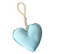 Nordic Baby Crib Wooden Beads Stuffed Heart Ornament Wall Hanging Pendant Decor Kids Room Decorations For Girls Wall