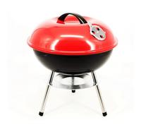 Nordic BBQ Store Portable 36 cm Camping Barbecue Grill, Small Charcoal Kettle Grill for Outdoor Use, Portable Charcoal Grill with Lid for Camping, Round Charcoal Grill