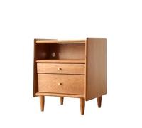 Nordic Bedside Table - Modern Solid Wood Night Stand Simple Japanese Style Cabinet for Bedroom Storage Minimalist Design Perfect Nightstand for Small Spaces