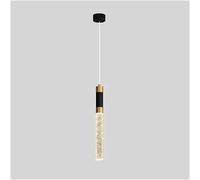 Nordic Black Gold Bedside Pendant Light Minimalist Long Bubble Tube Kitchen Island Hanging Lamp Mid Century Creativity Cylindrical Dining Room Chandelier For Bedroom Living Room