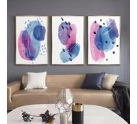 Nordic Blue Purple Pink Ink Posters And Prints Abstract Canvas Painting Art Wall For Living Room Modern Home Decoration 40x55cm-3Pcs Frameless