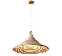 Nordic Boho Style Pendant Lamp Rattan Woven HangingLight Woven Straw Hat Lamp Shade Light Fixtures Farmhouse Adjustable Bamboo Chandelier Woven Light Fixture Decoration Lighting Fixture