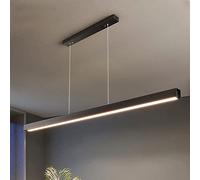 Nordic Brand 47' LED Dimmable Kitchen Island Lighting Fixture, Modern Black Aluminum Alloy Pendant Light Bar with Remote Control, Minimalist Design for Living Room, Dining Room, Balcony