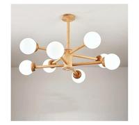 Nordic Ceiling Lamp Log Japanese Living Room Children's Chandelier Bedroom Home Decoration LED Gloss(Wood lamp 8 Heads)