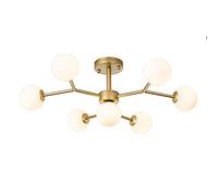 Nordic Ceiling Light Fixture 8 Lights Sputnik Chandelier Chandelier with Globe Glass Shade for Kitchen Dining Room Living Room Bar,7 Lights